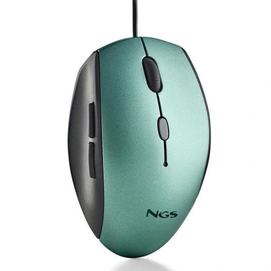 Ratón ergonómico ngs moth ice/ hasta 1600 dpi/ verde hielo Ratón ergonómico ngs moth ice/ hasta 1600 dpi/ verde hielo