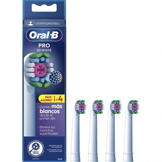 Cabezal de recambio braun para cepillo braun oral-b 3d white/ pack 4 uds Cabezal de recambio braun para cepillo braun oral-b 3d white/ pack 4 uds