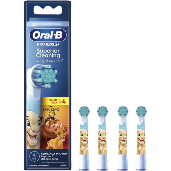 Cabezal de recambio braun para cepillo braun oral-b pro kids 3+ rey leon/ pack 4 uds Cabezal de recambio braun para cepillo braun oral-b pro kids 3+ rey leon/ pack 4 uds