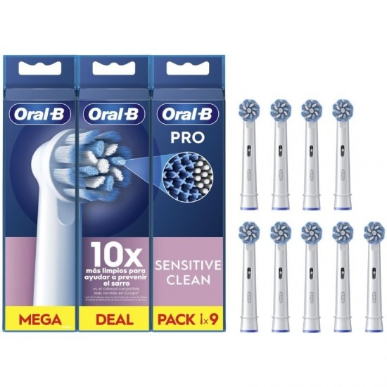 Cabezal de recambio braun para cepillo braun oral-b sensitive clean/ pack 9 uds Cabezal de recambio braun para cepillo braun oral-b sensitive clean/ pack 9 uds