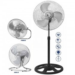 Ventilador 3 en 1 Orbegozo PWS 0547/ Sobremesa/ Pie/ Pared/ 90W/ 3 Aspas 45cm/ 3 velocidades