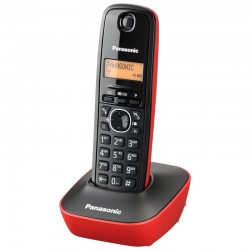 Teléfono Inalámbrico Panasonic KX-TG1611/ Negro y Rojo Teléfono Inalámbrico Panasonic KX-TG1611/ Negro y Rojo