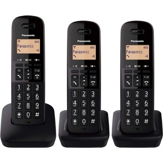 Teléfono inalámbrico panasonic kx-tgb613spb/ pack trio/ negro