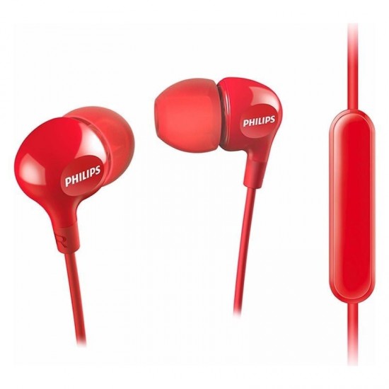 Auriculares intrauditivos philips she3555/ con micrófono/ jack 3.5/ rojos