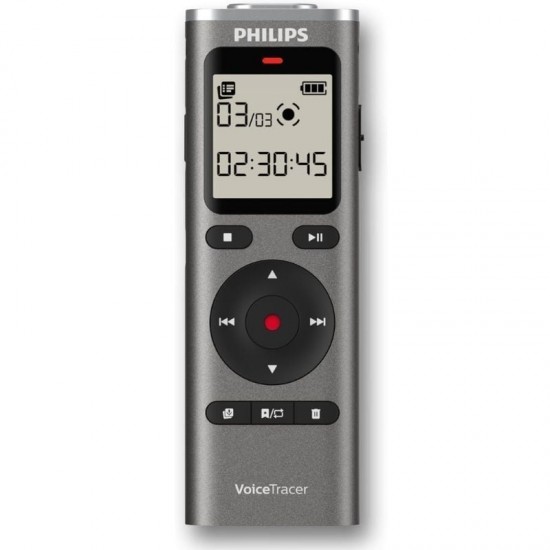 Grabadora de voz philips voicetracer dvt1170/ 20khz/ plata