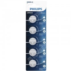 Pack de 5 Pilas de Botón Philips CR2016P5/01B Lithium/ 3V
