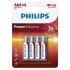 Pack de 4 Pilas AAA Philips LR03P4B/05/ 1.5V/ Alcalinas