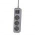 Regleta con Interruptor Philips CHP2134G/ 3 Tomas de corriente/ Cable 1.5m/ Gris