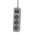 Regleta con Interruptor Philips CHP2134G/ 3 Tomas de corriente/ Cable 1.5m/ Gris