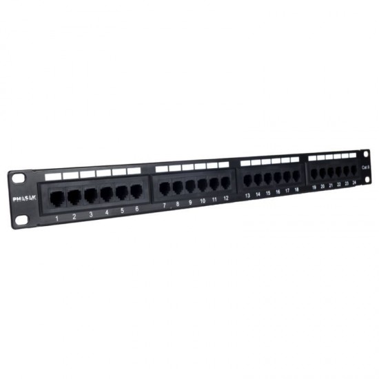 Patch panel phasak pu 2971/ 24 puertos/ cat.6a/ altura 1u