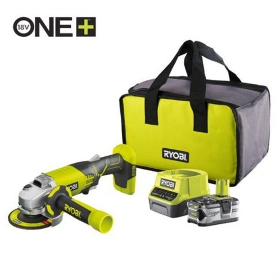 Amoladora sin cable ryobi one+ r18ag-140s/ 1 batería 18v 4.0 ah/ cargador 2.0 a/ bolsa de transporte Amoladora sin cable ryobi one+ r18ag-140s/ 1 batería 18v 4.0 ah/ cargador 2.0 a/ bolsa de transporte