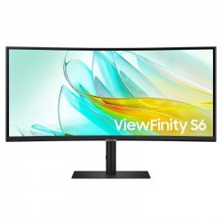 Monitor Profesional Ultraparonámico Curvo Samsung ViewFinity S6 S34C652UAU 34'/ UWQHD/ Multimedia/ Regulable en Altura/ Negro