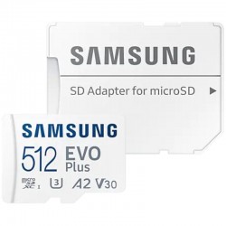 Tarjeta de Memoria Samsung EVO Plus 2023 512GB microSD XC con Adaptador/ Clase 10/ 160MBs Tarjeta de Memoria Samsung EVO Plus 2023 512GB microSD XC con Adaptador/ Clase 10/ 160MBs