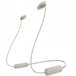 Auriculares Inalámbricos Intrauditivos Sony WI-C100/ con Micrófono/ Bluetooth/ Beige