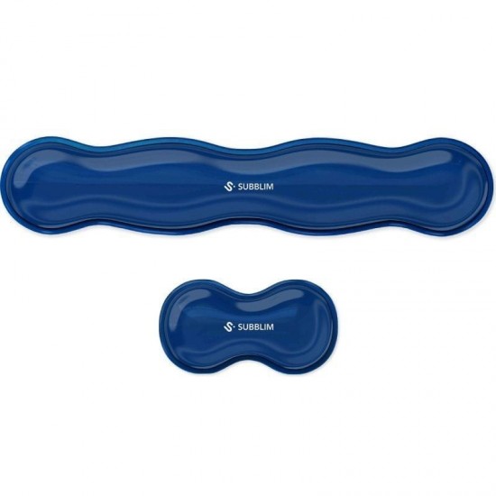 Pack de 2 reposamuñecas subblim ergo crystal flex/ azul oscuro Pack de 2 reposamuñecas subblim ergo crystal flex/ azul oscuro