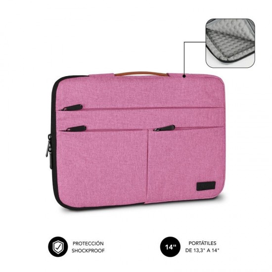 Funda subblim air padding 360 sleeve para portátiles hasta 14'/ rosa