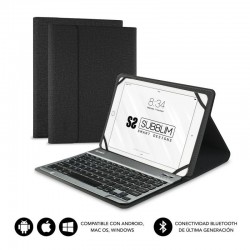 Funda con Teclado Subblim Keytab Pro Bluetooth para Tablets de 10.1'-10.8'/ Negra Funda con Teclado Subblim Keytab Pro Bluetooth para Tablets de 10.1'-10.8'/ Negra