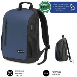 Mochila Subblim Xpand Air Padding Backpack para Portátiles hasta 15.6'/ Puerto USB/ Azul