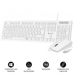 Teclado y Ratón Subblim Combo Business Slim Silencioso Inalámbrico/ Blanco