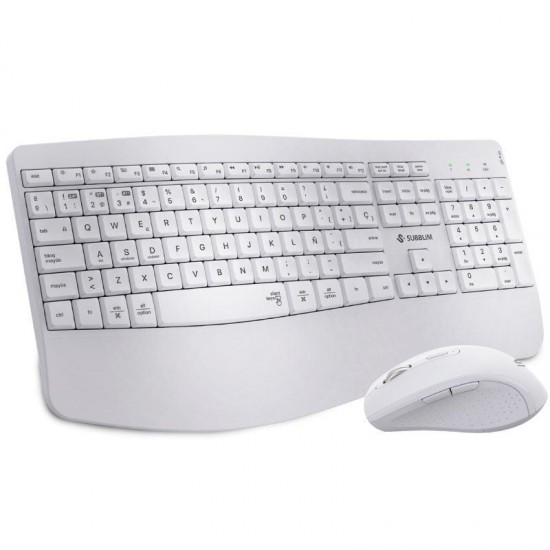 Teclado y ratón inalámbrico subblim combo dual office prowave/ blanco