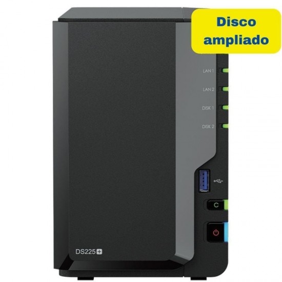 Nas synology diskstation ds225+/ 2 bahías 3.5'- 2.5'/ 2gb ddr4/ 8tb/ formato torre