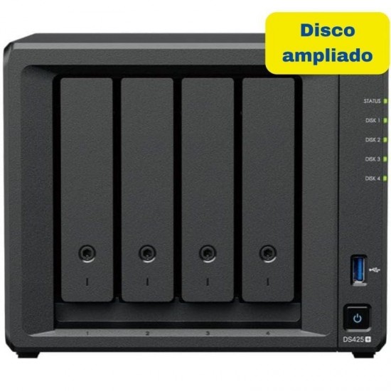 Nas synology diskstation ds425+/ 4 bahías 3.5'- 2.5'/ 2gb ddr4/ 8tb/ formato torre