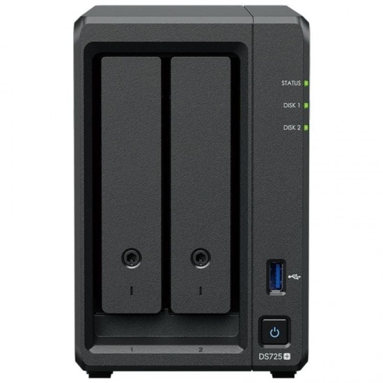 Nas synology diskstation ds725+/ 2 bahías 3.5'- 2.5'/ 8gb ddr4/ formato torre