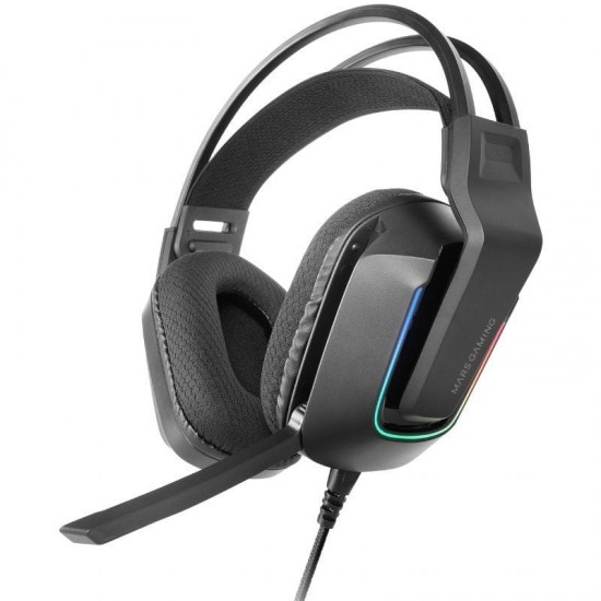 Auriculares gaming con micrófono mars gaming mh-strike/ jack 3.5/ usb/ negros