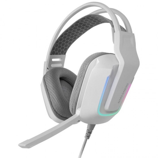 Auriculares gaming con micrófono mars gaming mh-strike/ jack 3.5/ usb/ blancos