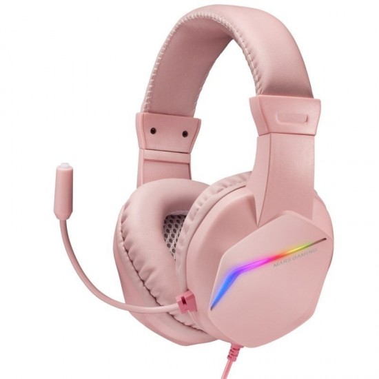 Auriculares gaming con micrófono mars gaming mh122/ jack 3.5/ rosas Auriculares gaming con micrófono mars gaming mh122/ jack 3.5/ rosas