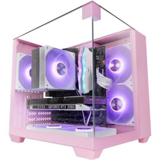 Caja gaming semitorre mars gaming mc-visionm/ rosa