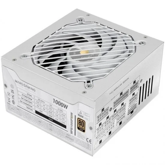 Fuente de alimentación mars gaming mpb1000psi/ 1000w/ ventilador 14cm/ 80 plus gold/ blanca Fuente de alimentación mars gaming mpb1000psi/ 1000w/ ventilador 14cm/ 80 plus gold/ blanca