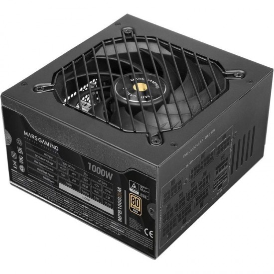 Fuente de alimentación mars gaming mpb1000sim/ 1000w/ ventilador 14cm/ 80 plus gold
