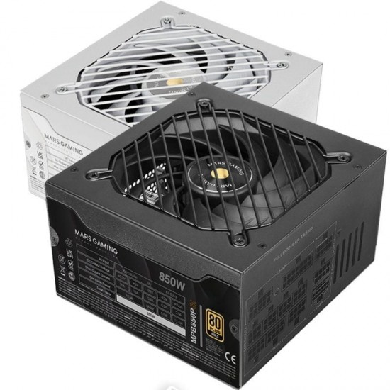 Fuente de alimentación mars gaming mpb850psi/ 850w/ ventilador 14cm/ atx 3.1/ pcie 5.1/ 80 plus gold
