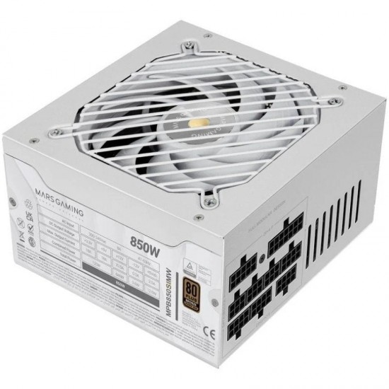 Fuente de alimentación mars gaming mpb850sim/ 850w/ ventilador 14cm/ 80 plus bronze/ blanca