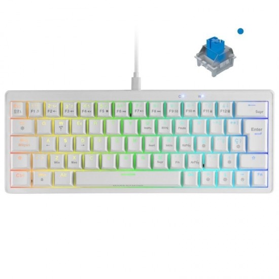 Teclado gaming mecánico mars gaming mkminipro/ switch azul/ blanco Teclado gaming mecánico mars gaming mkminipro/ switch azul/ blanco