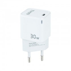 Cargador de Pared GaN TooQ TQWC-GANPD30WT/ 1xUSB Tipo-C/ 30W
