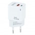 Cargador de Pared TooQ TQWC-QCPD20WT/ 1xUSB-Tipo C/ 1x USB/ 20W/ Blanco