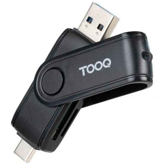 Lector de tarjetas externo tooq tqr-3003b/ usb 2.0 y usb tipo-c