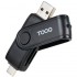 Lector de Tarjetas Externo TooQ TQR-3003B/ USB 2.0 y USB Tipo-C