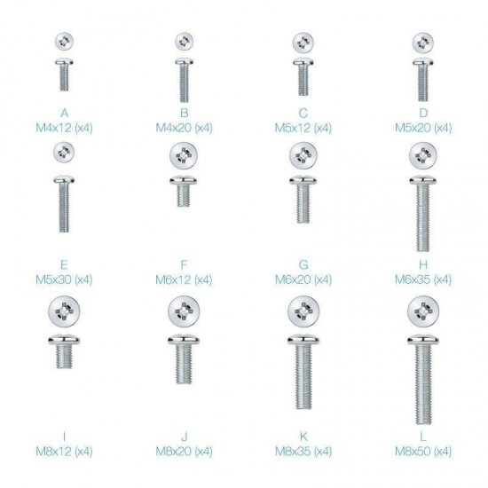 Kit de montaje universal tooq ssk4820 para pantallas con tornillería