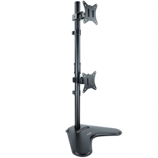 Soporte de sobremesa para 2 monitores tooq db1703tnv-b/ giratorio/ inclinable/ hasta 9kg