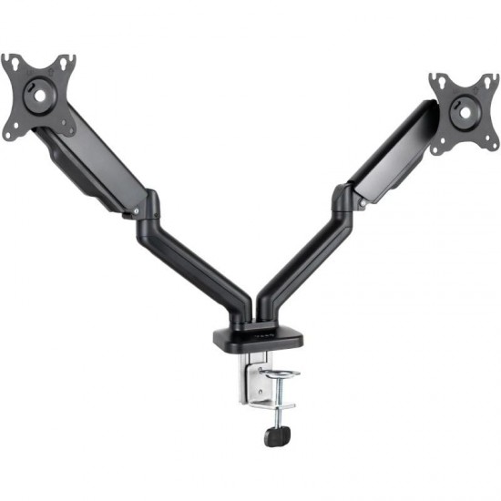 Soporte de mesa para 2 monitores tooq db5132tnr-b/ giratorio/ inclinable/ hasta 9kg