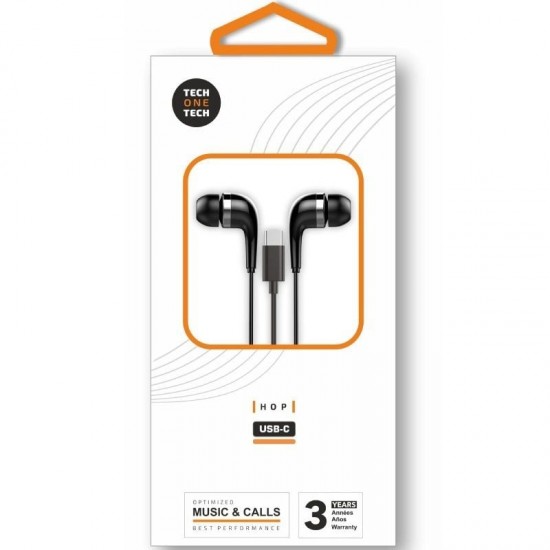 Auriculares intrauditivos tech one tech eartech tec1305/ con micrófono/ usb tipo-c/ negros Auriculares intrauditivos tech one tech eartech tec1305/ con micrófono/ usb tipo-c/ negros