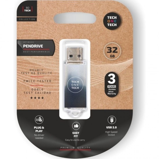 Pendrive 32gb tech one tech be b&w usb 2.0/ blanco y negro degradado Pendrive 32gb tech one tech be b&w usb 2.0/ blanco y negro degradado