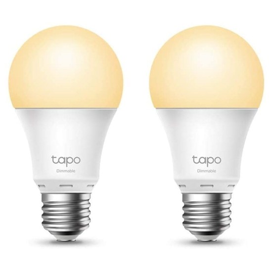Bombilla inteligente tp-link tapo l510e/ casquillo e27/ 8.7w/ 806 lúmenes/ 2700k/ pack 2