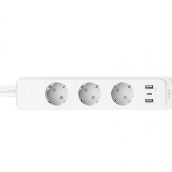 Regleta inteligente tp-link tapo p300/ 3 tomas de corriente/ 2 usb tipo-a/ 1 usb tipo-c/ wifi/ blanca