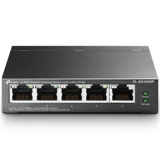 Switch tp-link tl-sg1005p v2 5 puertos/ rj-45 10/100/1000 poe