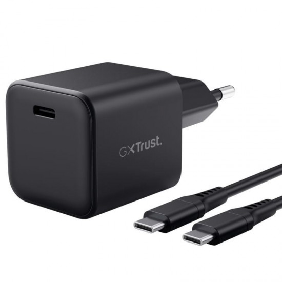 Cargador de pared gan trust gaming gxt 1258 switch 2/ 1xusb tipo-c/ incluye cable usb tipo-c/ 65w