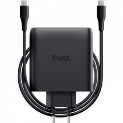Cargador de Pared GaN Trust Maxo 100W/ 2xUSB Tipo-C/Incluye Cable USB Tipo-C/ 100W